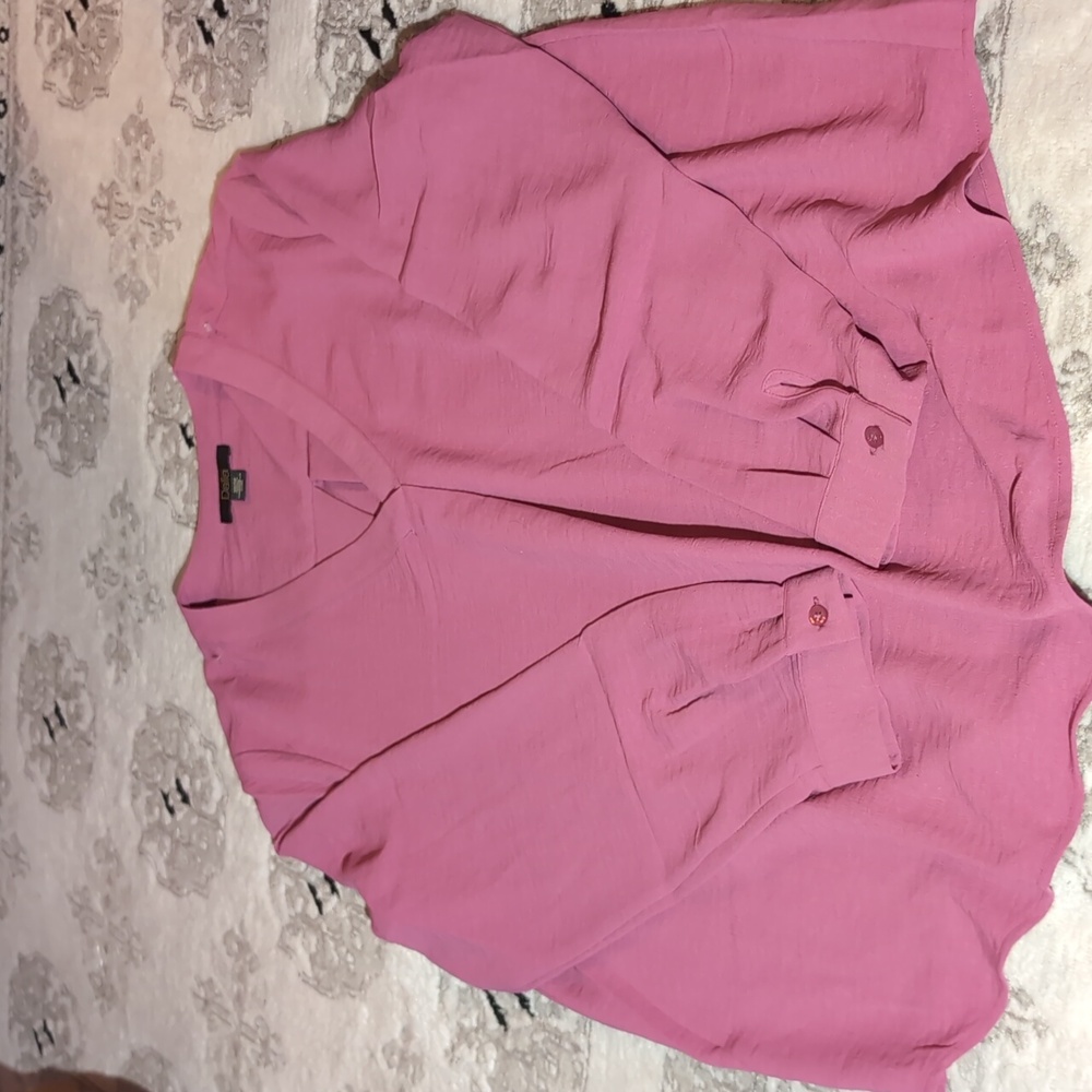 XL - Dalia V-Neck Blouse Dress Shirt - Picture 2 of 8